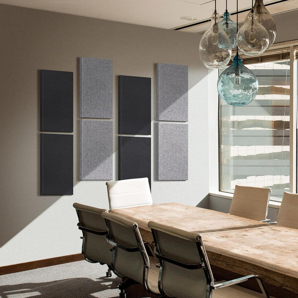 UMIACOUSTICS 2 PCS Acoustic Panels, Fiberglass Sound Absorbing Panels, Self-adhesive Sound Proof Panels for Studios, Office, Home Theater. (Heather)