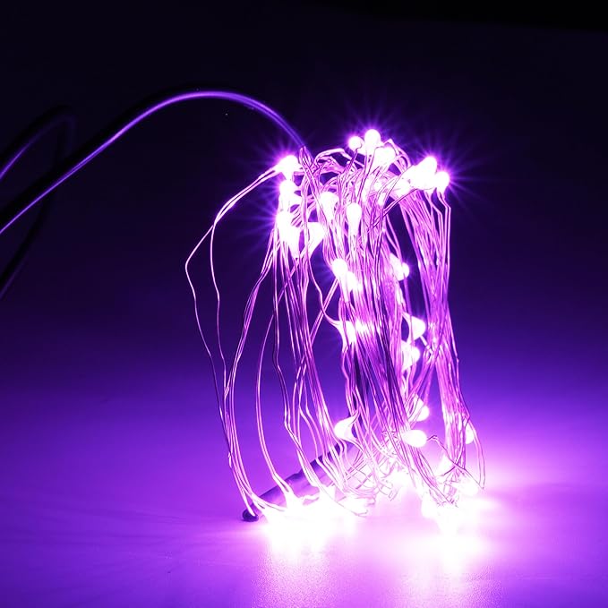 Karlling USB Plug in Fairy Lights,50 LED 16Ft Starry String Lights, USB Powered Romantic Lights for Valentine's Day, Bedroom, Wedding, Party(2Pack,Pink)