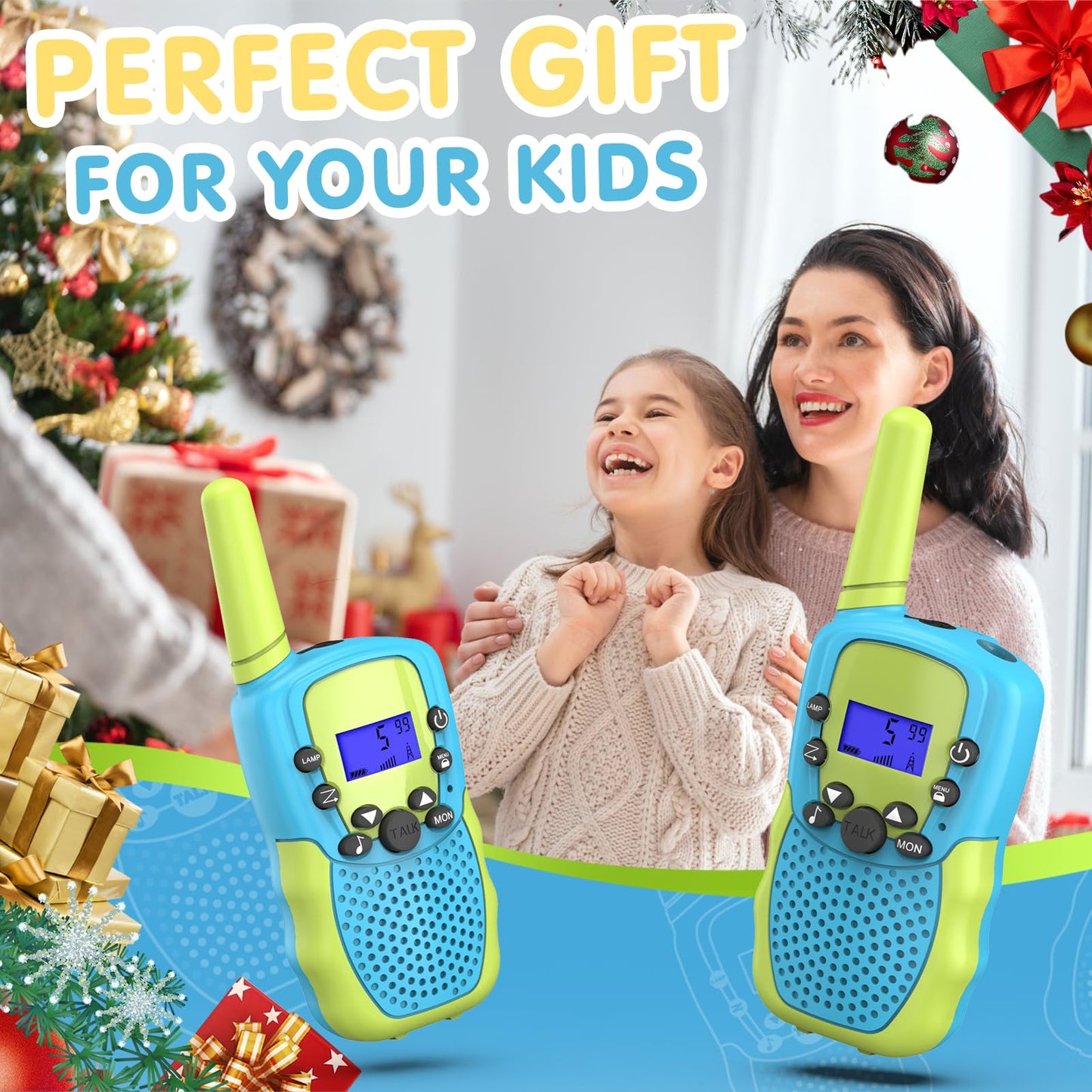 Selieve Toys for 3-12 Year Old Boys Girls, Walkie Talkies for Kids 22 Channels 2 Way Radio Toy with Backlit LCD Flashlight, 3 Miles Range for Outside, Camping, Hiking