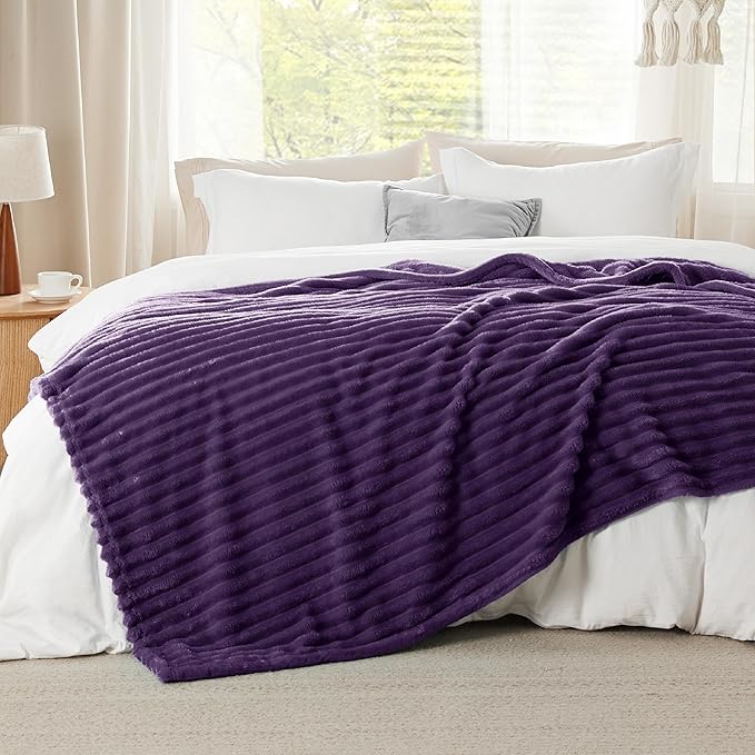 Bedsure GentleSoft Purple Fleece Blanket for Couch - Super Soft Cozy King Blankets for Women, Cute Small Blanket for Girls, 108x90 Inches