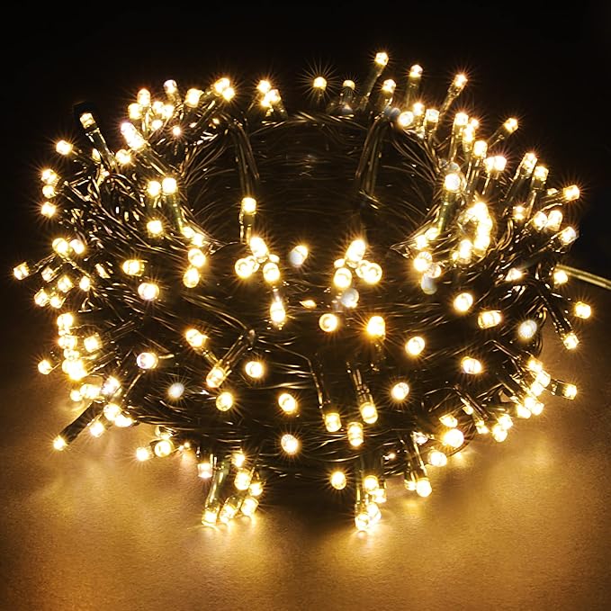 100-1000 LED Christmas Lights, Low Voltage Fairy String Lights with 8 Modes, Ideal for Xmax Tree, Garden, Home, Party, Halloween Festival Deco (Warm White, 500 LEDs)