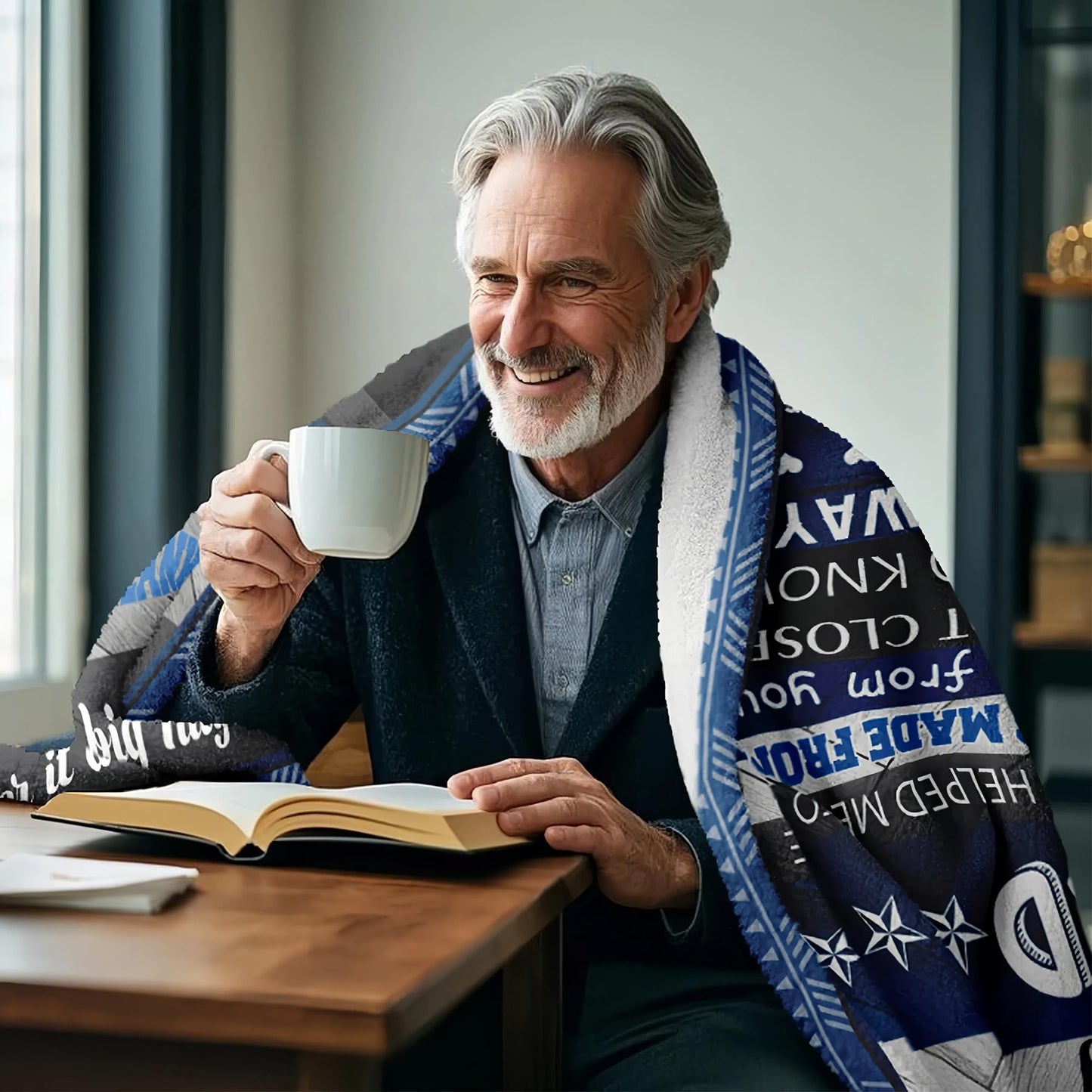 Quilazy Gifts for Dad Blanket, Dad Gifts from Daughter Son, Happy Christmas Father's Day Anniversary Birthday Gift for Dads Who Want Nothing, Best Daddy Dads Father Ever Gifts Throw Blanket 60"X50"