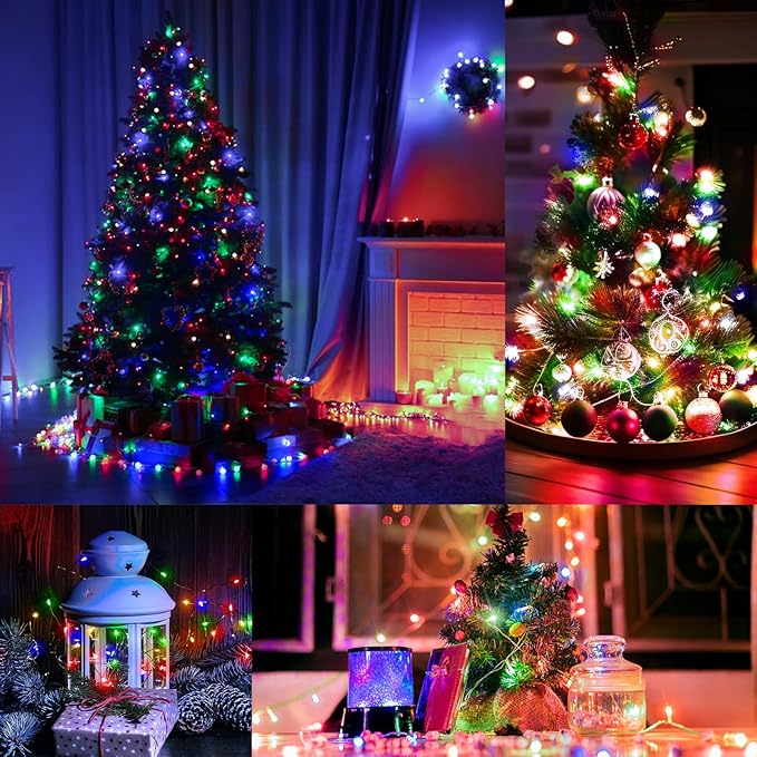 132 FT 400 LED Fairy Lights Plug in Christmas String Lights Outdoor Waterproof Twinkle Lights with Timer 8 Modes Memory for Holiday Wedding Party Tree Wall Bedroom Garden Decorations-Multicolored
