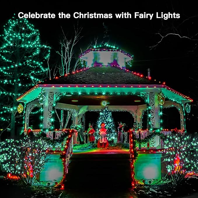 suddus Green Christmas Lights, 33ft 100 LED String Lights with Remote, Green Fairy Lights Battery Operated for Christmas, St Patricks Day, Bedroom, Wreath, Patio, Backyard, Garde, Party Decorations