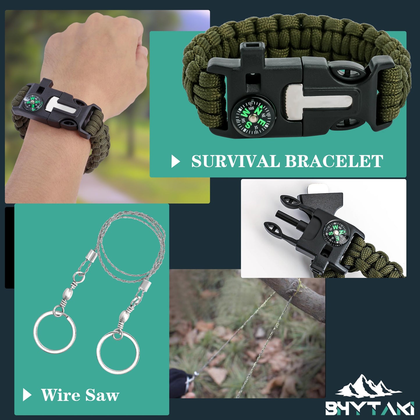 Survival Kits 37 in 1, Gifts for Men Dad Husband Christmas Valentine's Day, Emergency Survival Gear and Equipment, Camping Hiking Outdoor Adventure Cool Gadgets