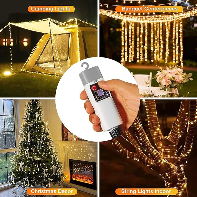 Fairy Lights Plug in, 100 Led with Remote 32Ft, Long Twinkle Light Waterproof String Light Camping Lights, 3 Timer 8 Modes, for Bedroom Wreath Party Window Wedding Decoration