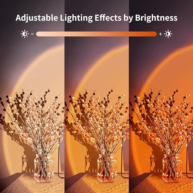 Sunset Lamp Projector with APP & Button Control, 360 Degree Rotation Multiple Colors Changing LED Lamp Night Light, Sunset Light for Bedroom Decor/Party/Christmas Gifts/Tiktok Live/Room Decor
