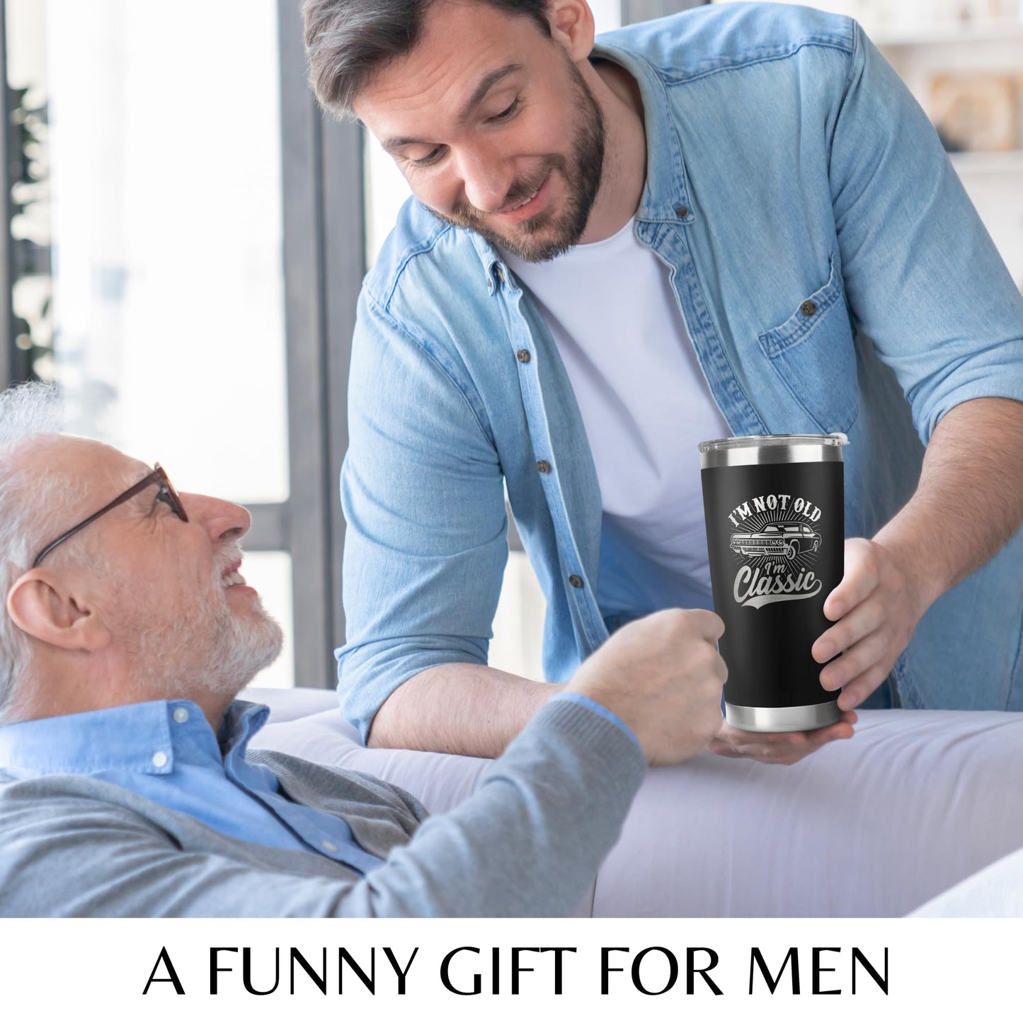 TEEBIM Gifts for Men - Birthday Gifts for Men - Birthday Gift for Grandpa, Him, Dad, Husband, Uncle - Fathers Day Gift - 40th, 50th, 60th, 70th Mens Present Ideas - 20 Oz Stainless Steel Tumbler