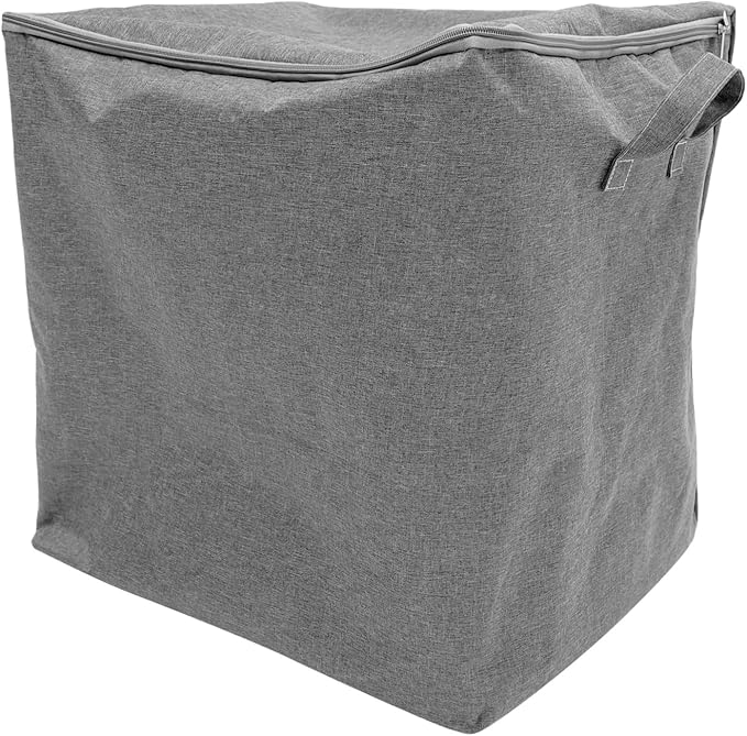 Mobestech Large Capacity Folding Storage Box for Clothes and Blankets Cotton Cloth Organizer with Space Saving Design Multi Function Bedroom and Closet Container for Books and Bedding Gray