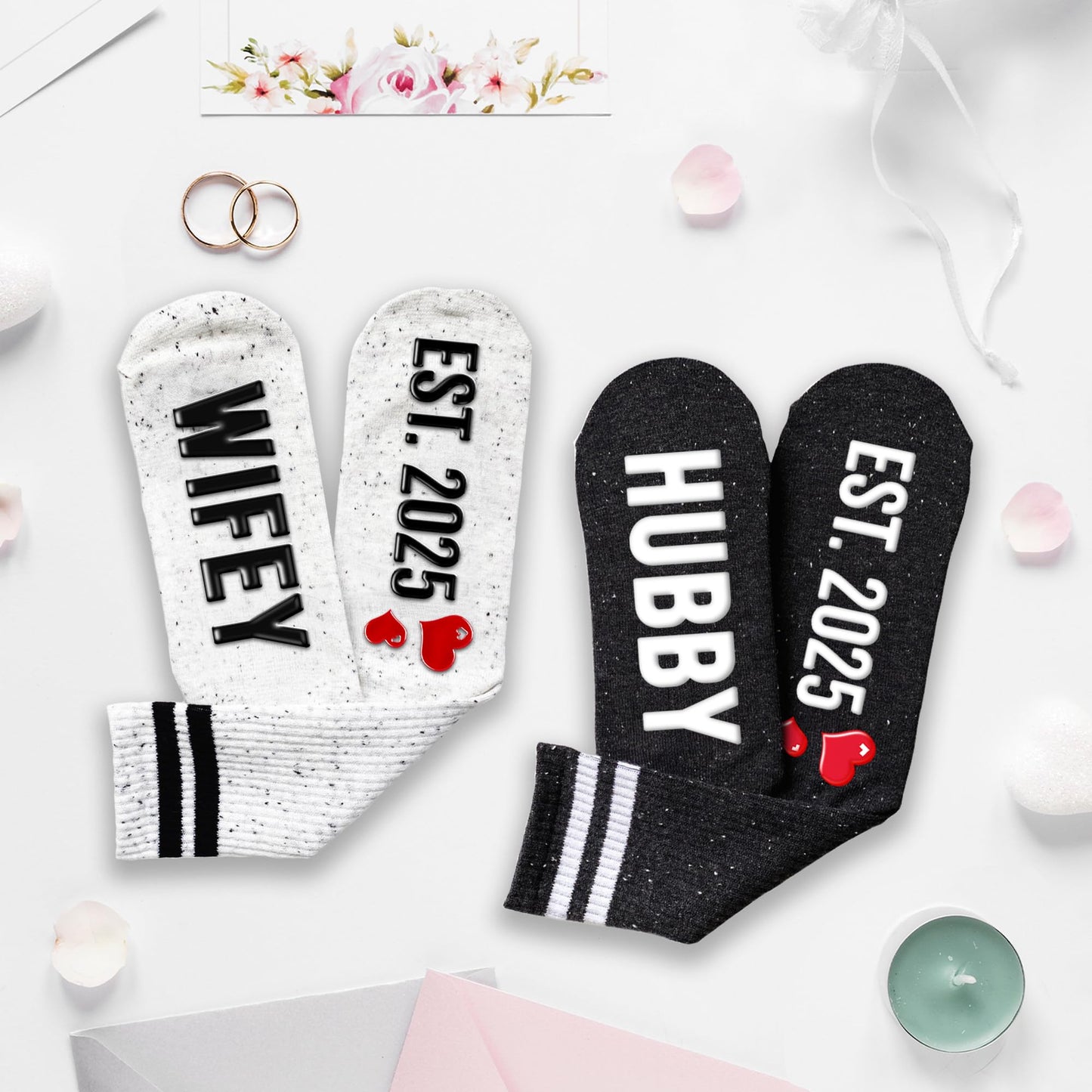 Wedding Gifts Socks – Hubby & Wifey Presents, Bridal Shower & Engagement Gifts for Couples, Mr. and Mrs. Presents, Just Married Couple Gift for Anniversary, Christmas Gift Ideas for Newlyweds 2025