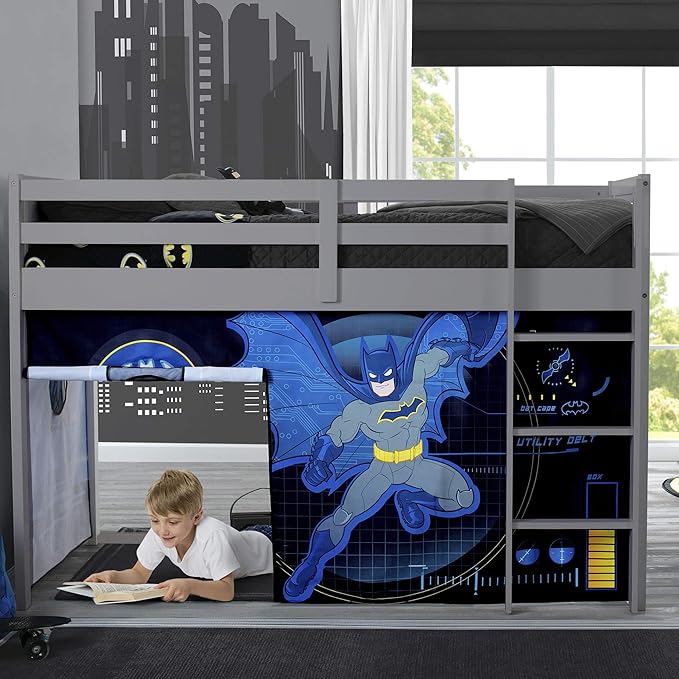 Batman Loft Bed Tent - Curtain Set for Low Twin Loft Bed (Bed Sold Separately) by Delta Children