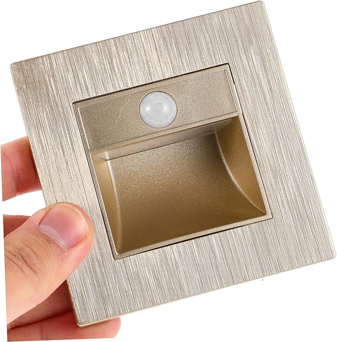 Healifty Motion Sensor Led Step Light Warm Induction Lighting for Stairs Aisles Eye-Friendly Recessed Design for Indoor Outdoor Use Soft Glow for Safe Navigation