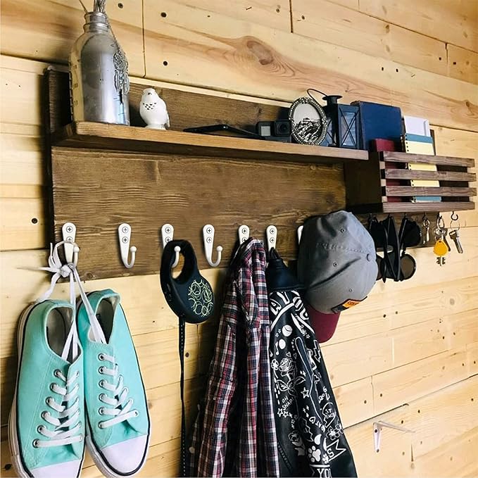 15-Pack Coat Hooks with 30 Screws | Heavy Duty Wall Mounted Hooks for Robe, Backpack, Keys & Entryway Storage | Multi-Use Hanging Hardware (White)