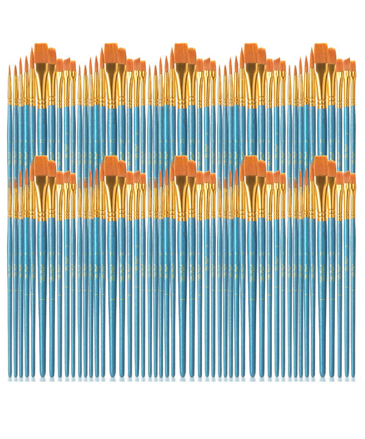 Mr. Pen- Acrylic Paint Brushes Set, 100 Pack, Round & Pointed Tip, Nylon Hair Artist Brushes Bulk for Watercolor, Oil, Rock, Face, Nail, Miniature, Canvas, Detailing, Drawing, Art Supplies