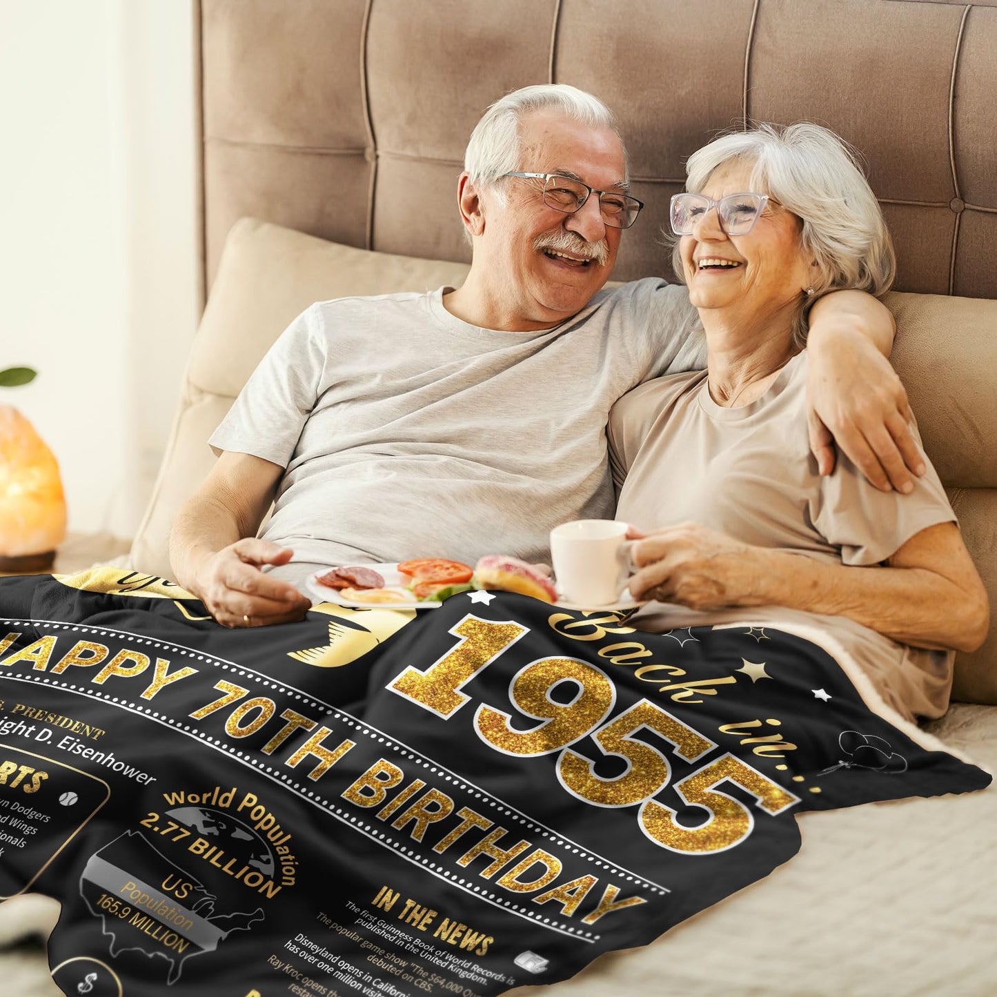 70th Birthday Gifts for Women Or Men - 70th Birthday Gifts Throw Blanket 60 x 50 Inch - 70th Birthday Gift Ideas - Best Gifts for 70 Year Old Woman - 1952 Birthday Gifts for Women