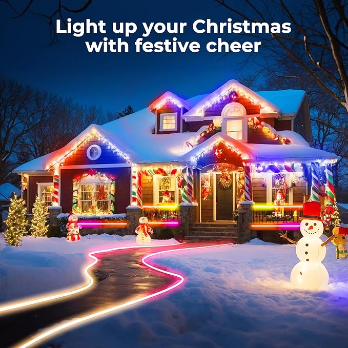 50FT LED Neon Rope Lights, Flexible Led Rope Lights Control with App/Remote, IP67 Outdoor RGB Color Changing Led Neon Lights Waterproof, Music Sync Led Strip Lights for Bedroom Decor