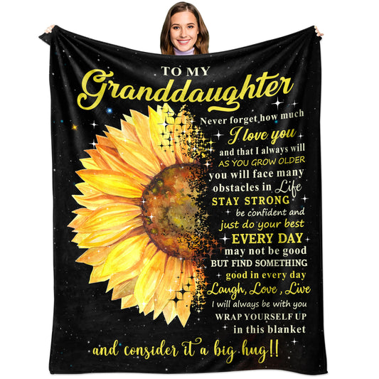 KJACGAD Granddaughter Gifts from Grandma, Birthday Gifts for Granddaughter, Granddaughter Gifts, Granddaughter Gifts from Grandparents Throw Blankets 60" x 50"