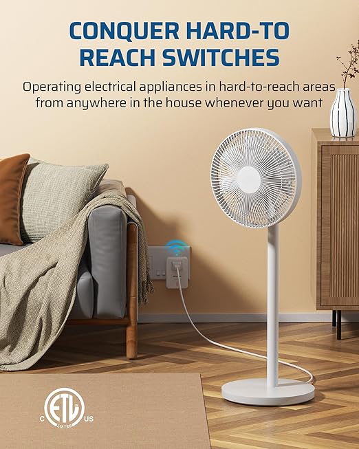 DEWENWILS Indoor Remote Control Outlet, Expandable Remote Light Switch Kit, Wireless On Off Power Switch, 100ft RF Range, Compact Design, White