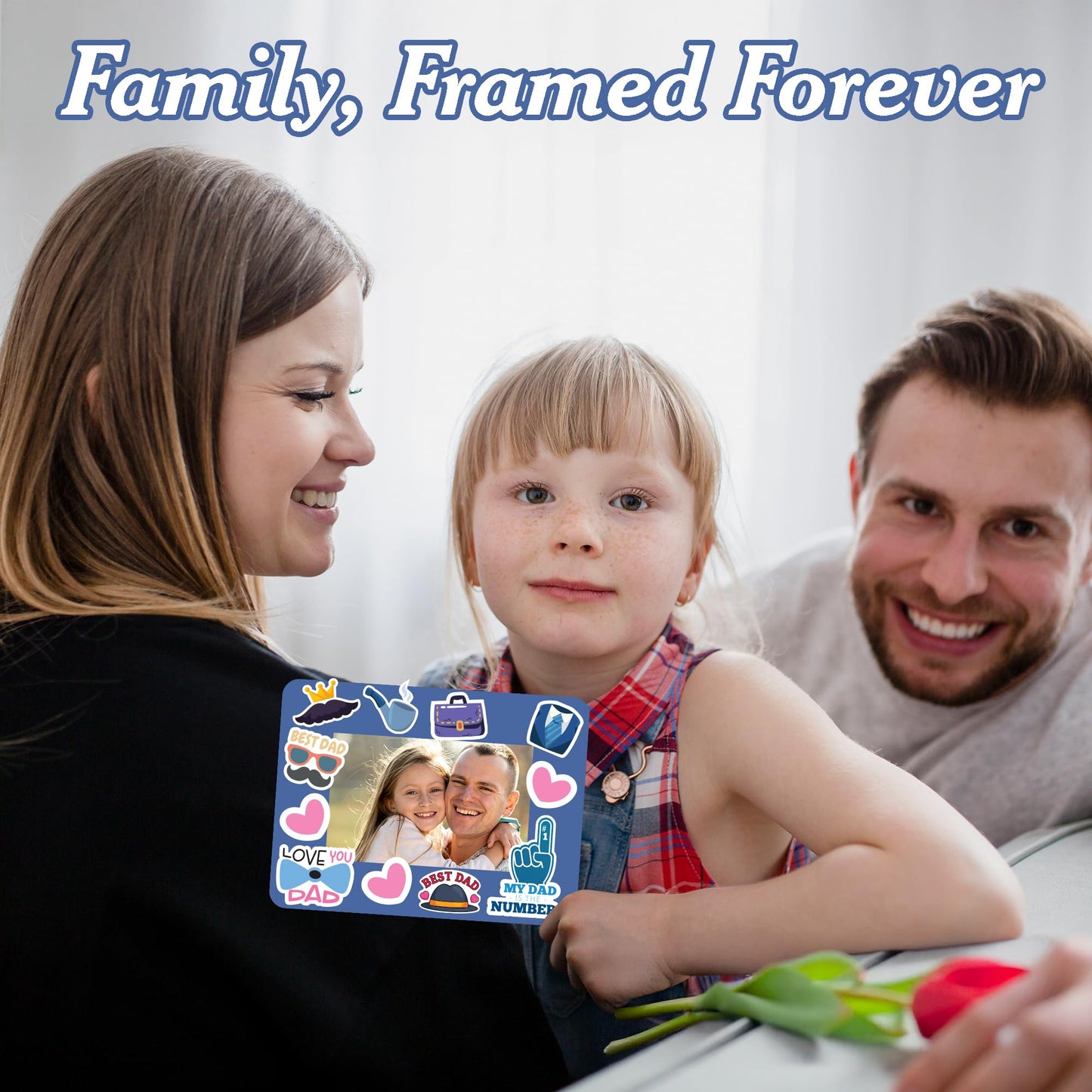 Set 24 Frames Fathers Day Crafts for Classroom with 264 Stickers, Easy DIY Project Fathers Day Gifts Bulk, Manualidades para El Dia Del Padre, DIY Ideas for Dad Kit (Paper Frame, Fit 2.6x4" Photo)"
