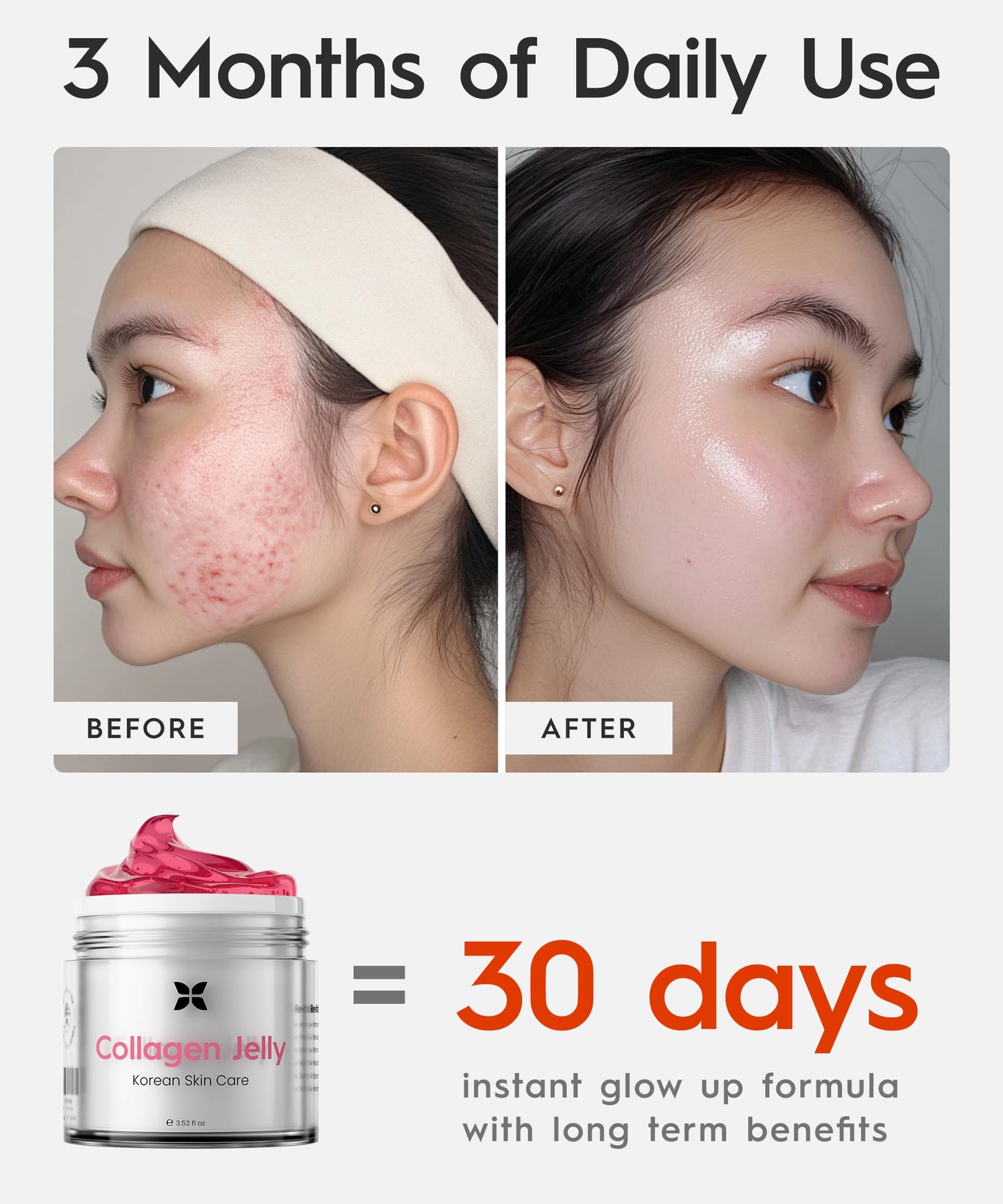 REVO Collagen Jelly – Korean Anti-Aging Plumping Formula with Hydrolyzed Collagen, Niacinamide, Hyaluronic Acid & Vitamin C – Skincare for Glass Glow Skin, Wrinkle Repair & Even Tone