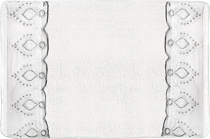 Zahari Home Monaco Modern Bathroom Rug Classic Luxury Bath Rug Contemporary Decor Beautiful Bath Shower Tub Décor Unique Design Stylish Bathroom Rug Shower Mat