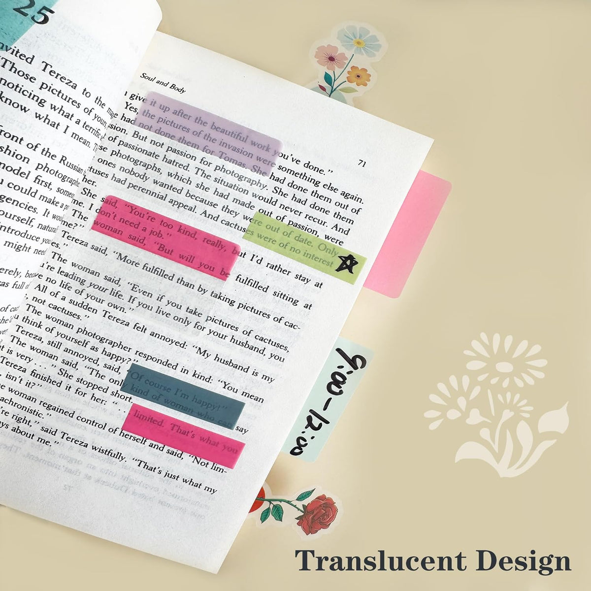 ELII 300 PCS Sticky Index Tabs 2 Inch Book Tabs,Clear Sticky Notes for Pages Notebooks File Tabs Self Adhesive