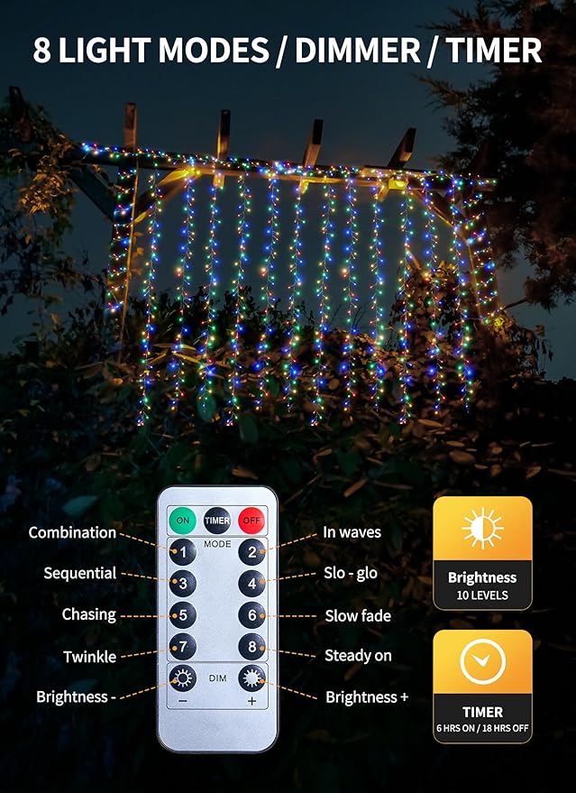 Outdoor Fairy Lights Battery Operated, 2 Pack Firecracker Twinkle String Lights with Remote, 5 Feet 60 LEDs for DIY Wreath Wedding Party Bedroom Mason Jar Holiday Christmas, Multicolor