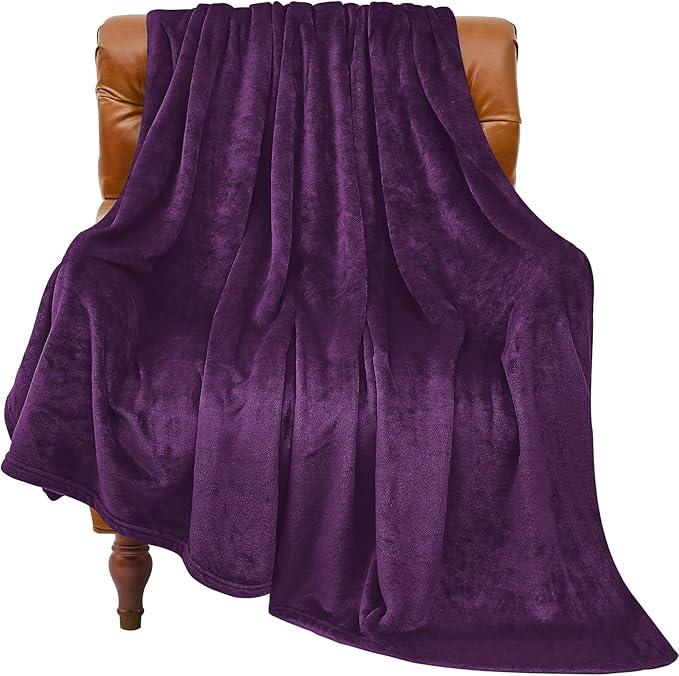 BEDELITE Fleece Blanket Purple Throw Blanket for Couch & Bed, Luxury Plush Cozy Fuzzy Blanket 50" x 70", Super Soft Warm Lightweight Fall Throw Blanket for Travel Camping