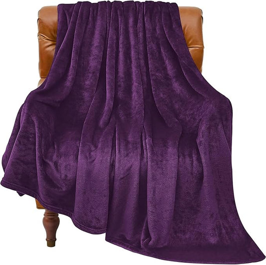 BEDELITE Fleece Blanket Purple Throw Blanket for Couch & Bed, Luxury Plush Cozy Fuzzy Blanket 50" x 70", Super Soft Warm Lightweight Fall Throw Blanket for Travel Camping