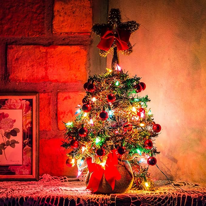 Battery Operated String Lights, 50 LED Multicolor Christmas Lights with Timer & 8 Modes, 18ft Mini Ligths for Christmas Tree, Wreath, Party, Wedding Thanksgiving Decoration