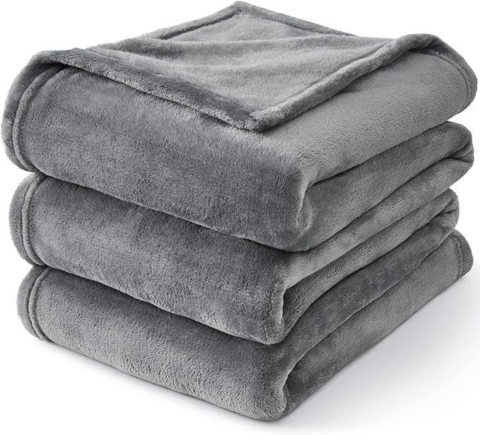 BEDELITE Fleece Blanket Twin Size Grey Throw Blanket for Couch & Bed, Luxury Plush Cozy Fuzzy Blanket 60x80 inches, Super Soft Warm Lightweight Throw Blanket for Travel Camping