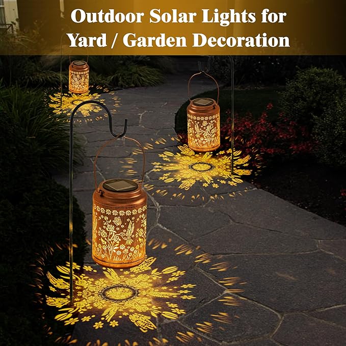 Birthday Gifts for Women Hummingbird Solar Lanterns Outdoor Waterproof,Outdoor Decorations for Party/Patio/Yard/Garden/Indoor