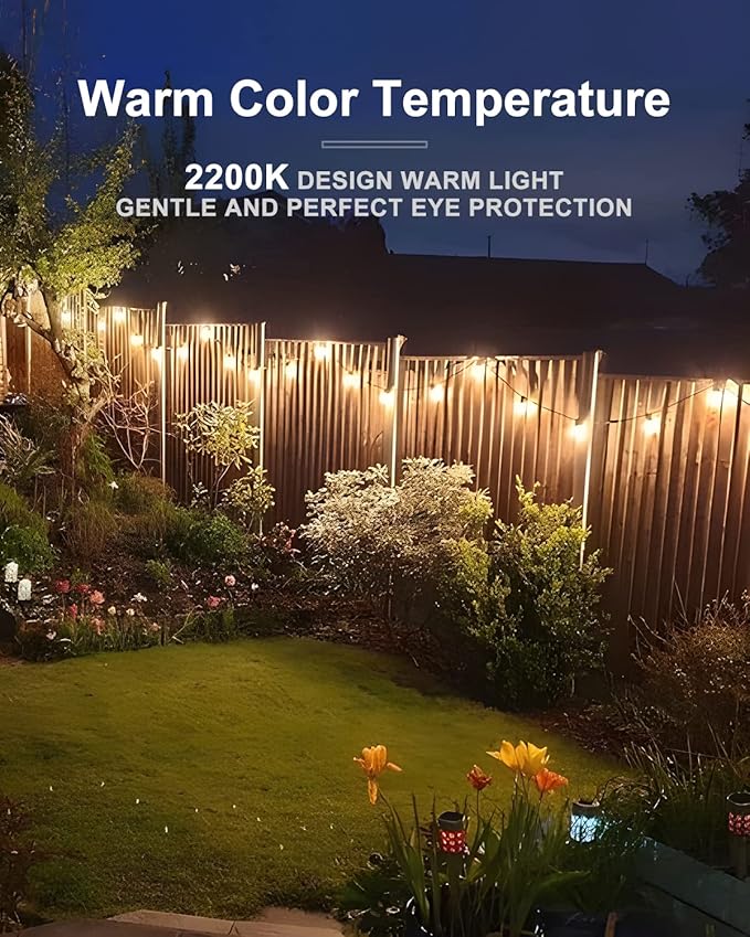 Lightdot 350FT Outdoor String Lights, LED Bistro String Lights with Shatterproof ST38 Bulbs, 2200K Dimmable, Waterproof Hanging Lights for Porch, Party, Garden, Backyard, Balcony