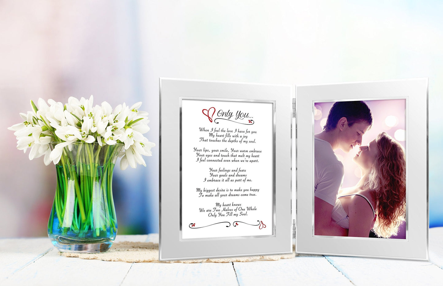 BEST Romantic Christmas Gift Valentine Anniversary, Gift for Her, Him, Wife, Husband, Girlfriend, Boyfriend, Soulmate, Lover. Date Night Gift. Romantic Poem + Your Favorite Photo = Custom Poetry Gift