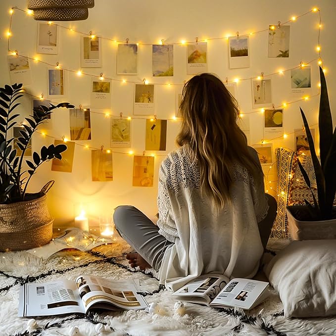 JMEXSUSS 200 LED Fairy Lights Plug in, Warm White Remote Control String Light Indoor Bedroom with Wheel, 66 ft 8 Modes Twinkle Lights for Room Dorm Party Christmas Tree