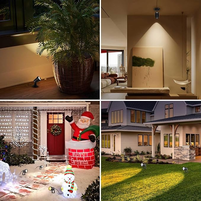 LemonBest Landscape Lights - Low Voltage Outdoor Landscape Spotlight - Waterproof LED Landscape Lights for Yard Garden Patio Driveway House Cool White