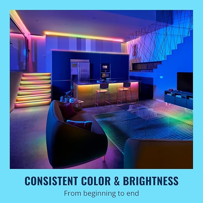 WiZ Connected - Bundle - RGBIC LED Strip 5m Plus 2 60W A19 Color Bulbs - Control with Voice or App + Activate with Motion - Matter Compatible