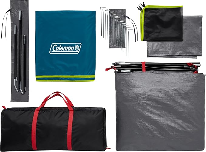 Coleman 4-Person Dark Room Skydome Camping Tent, Blue