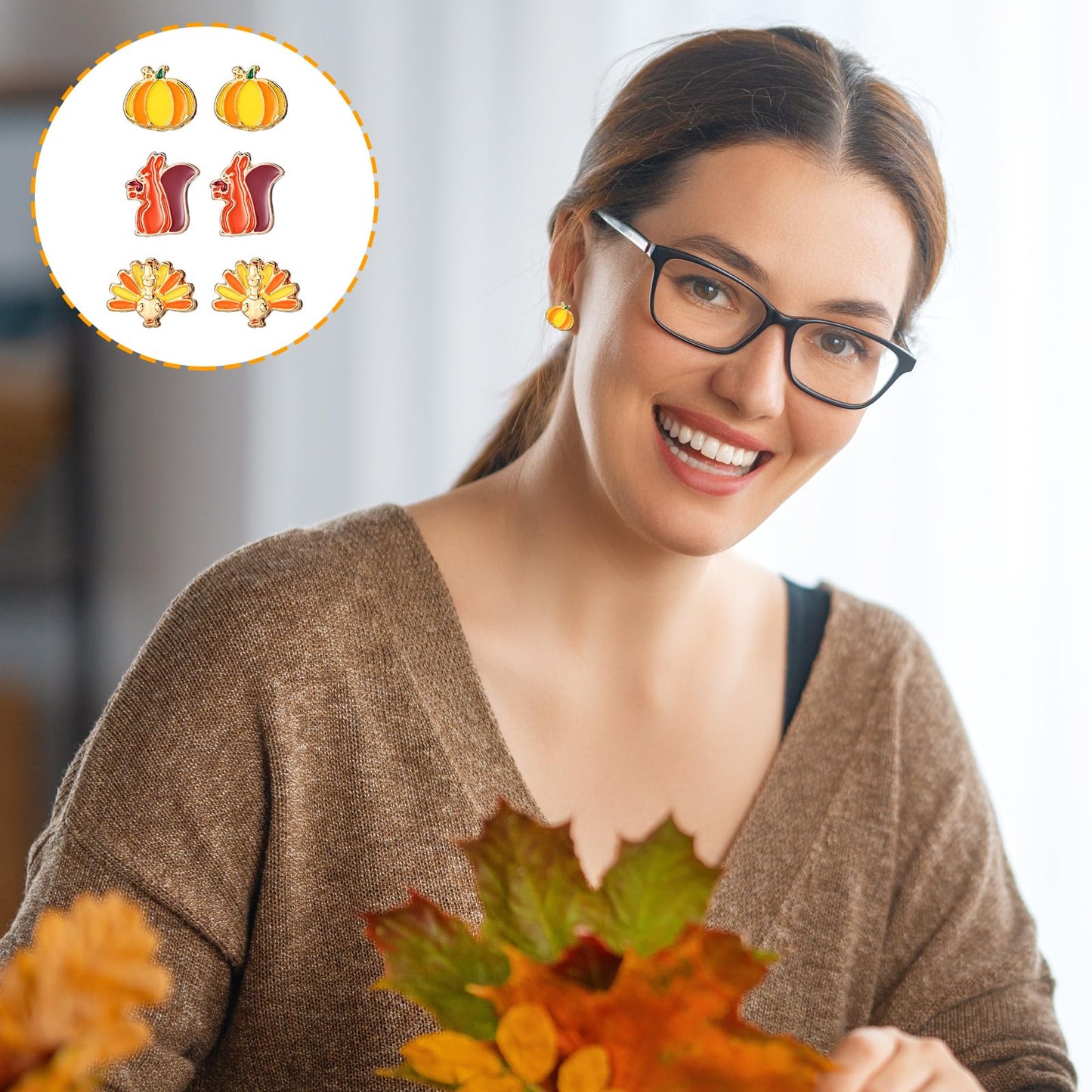Riceshoot 72 Pairs Holiday Earrings for Women Fall Halloween Thanksgiving Dangle Earrings Variety Pack Cute Christmas Earring Bulk for Women Teacher Holiday Party Favors Gifts(Ear Studs)