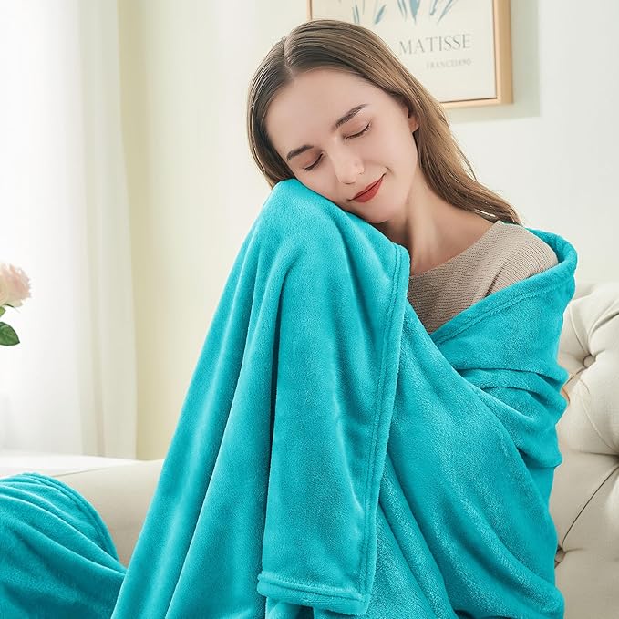 BEDELITE Fleece Blankets Twin Size Teal Throw Blankets for Couch & Bed, Plush Cozy Fuzzy Blanket, Super Soft & Warm Blankets for Spring and Summer