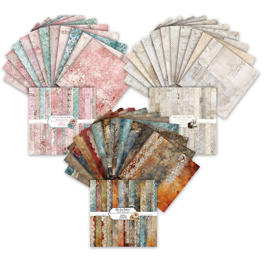 MIATTCLD Scrapbook Paper 6x6 in Double Sided Decorative Paper, 72 Sheets/72 Designs Vintage Patterned Craft Papers for Scrapbooking Card Making Journaling Decor (C)