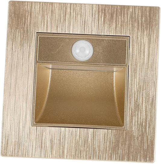 Healifty Motion Sensor Led Step Light Warm Induction Lighting for Stairs Aisles Eye-Friendly Recessed Design for Indoor Outdoor Use Soft Glow for Safe Navigation