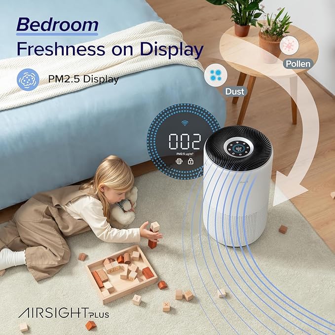 Levoit Air Purifier 1980 Ft2 Room With Air Quality Monitor and Humidifier 6L Tank App Control Essential Oil Diffuser