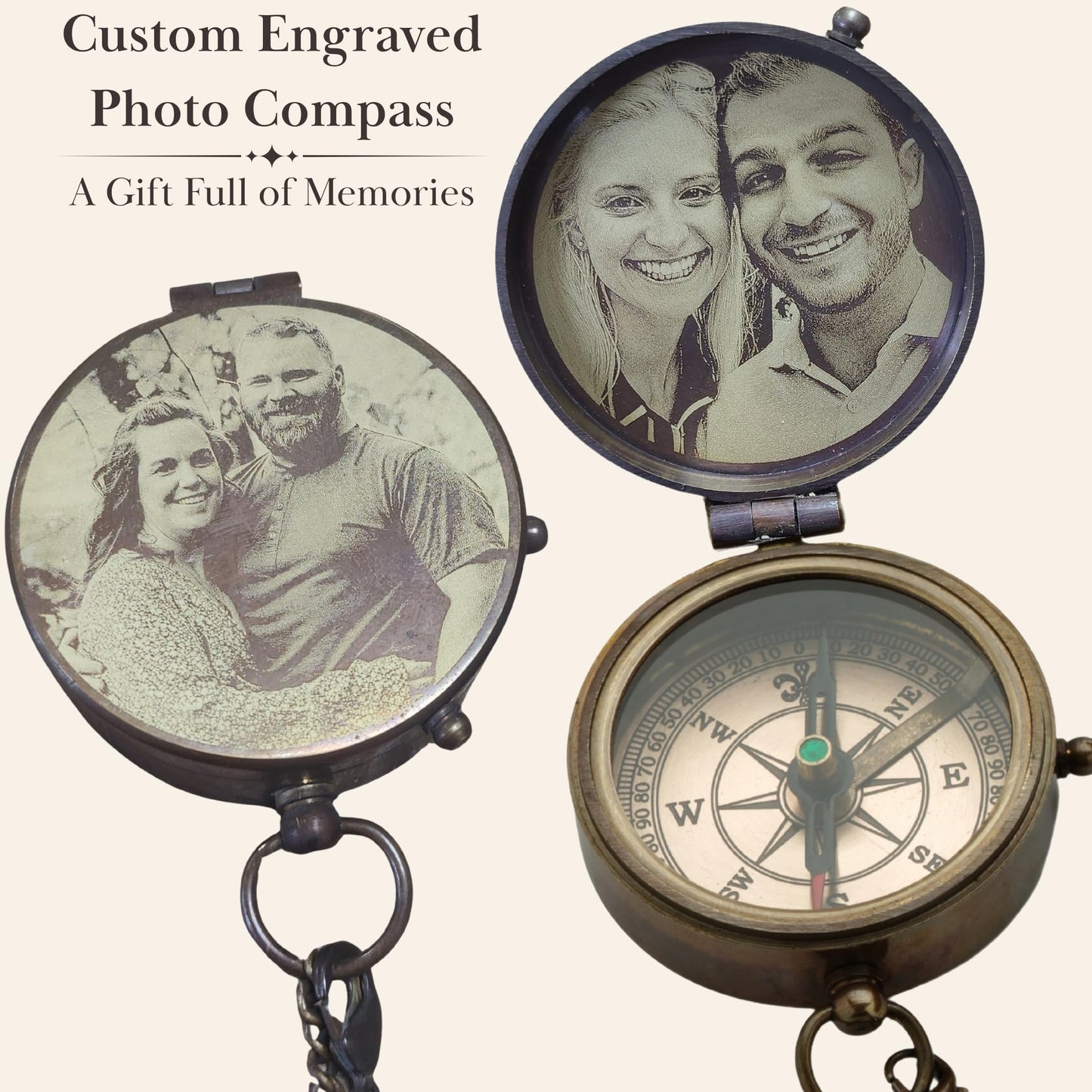 SFdizayn Engraved Compass Gift for Son or Grandson – Personalized Brass Pocket Compass – Custom Keepsake from Dad, Mom, or Grandparents – Graduation, Birthday, Christmas, or Inspirational Gift