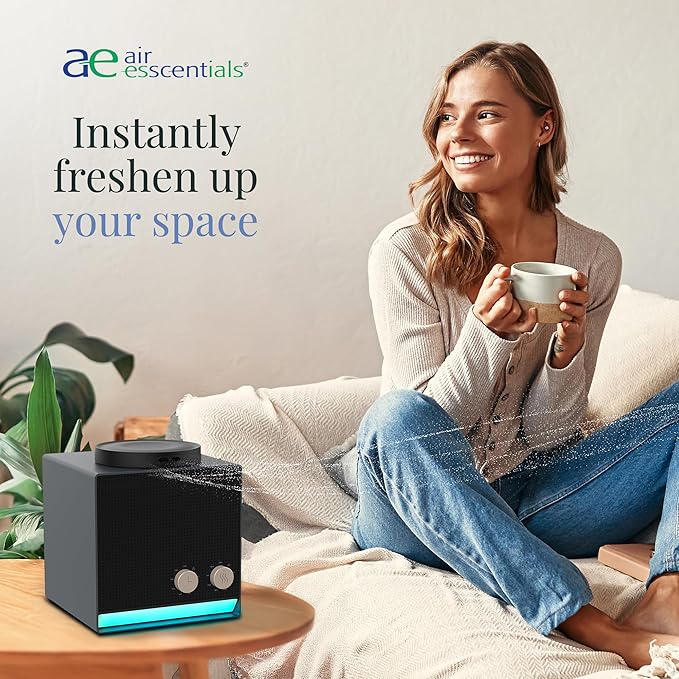 Air Esscentials Smart Scent Air Machine for Home, Office, Spa & Hotel, Bluetooth & Waterless Oil Diffuser with Cold Air Technology, Covers 1,000 sq. ft., Single Scent Tuner
