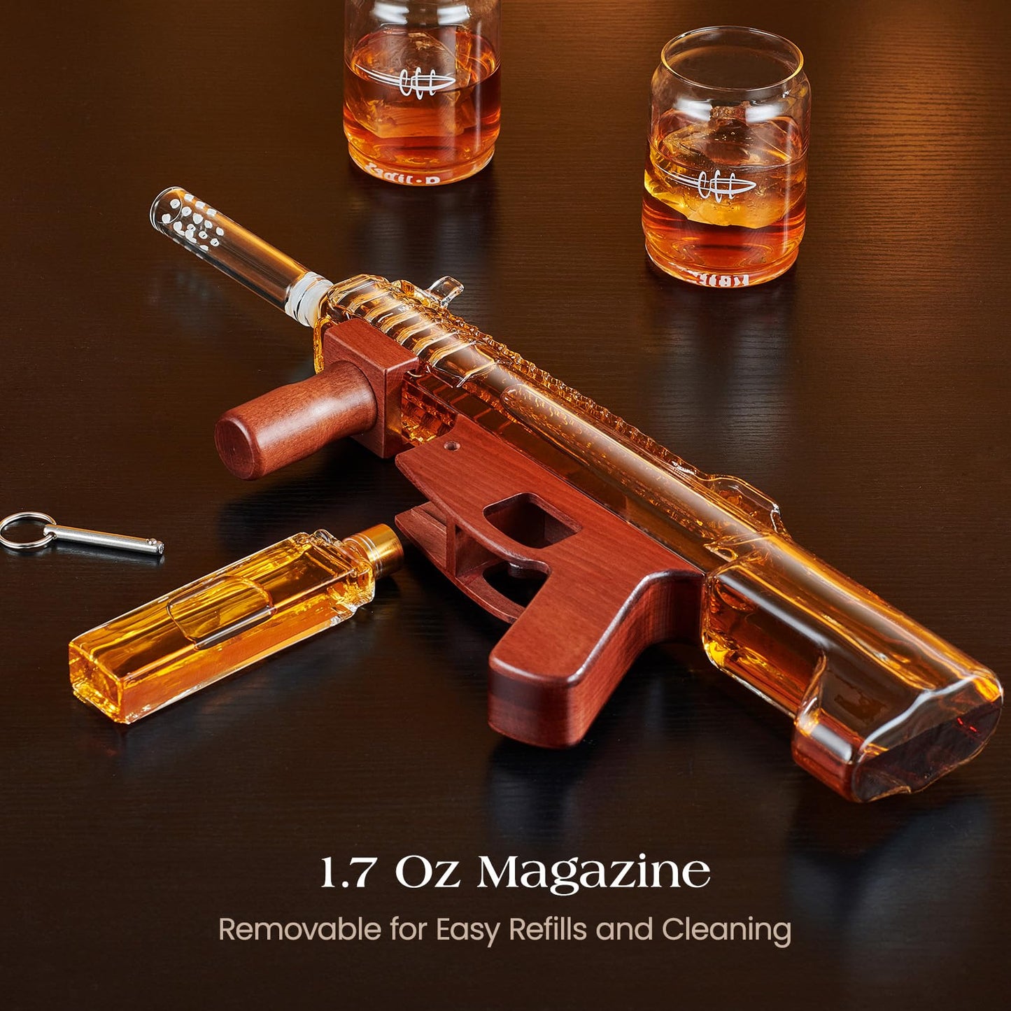 Gifts for Men Dad, Kollea Gun Whiskey Decanter Set-Limited Edition, Liquor Decanter with Bullet Shot Glass, Cool Anniversary Birthday Gifts for Him Husband, Military Present for Home Bar Drinking