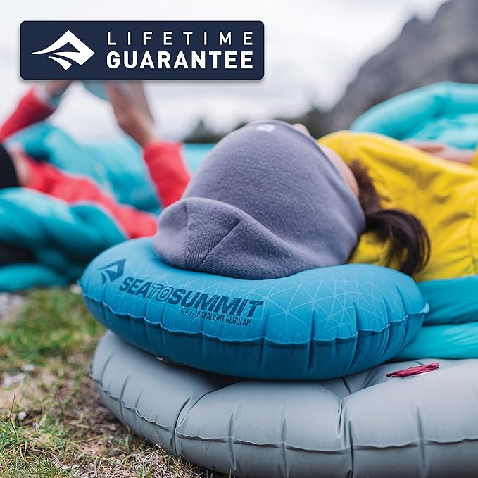 Sea to Summit Aeros Ultralight Inflatable Camping and Travel Pillow, Deluxe (22 x 14), Aqua
