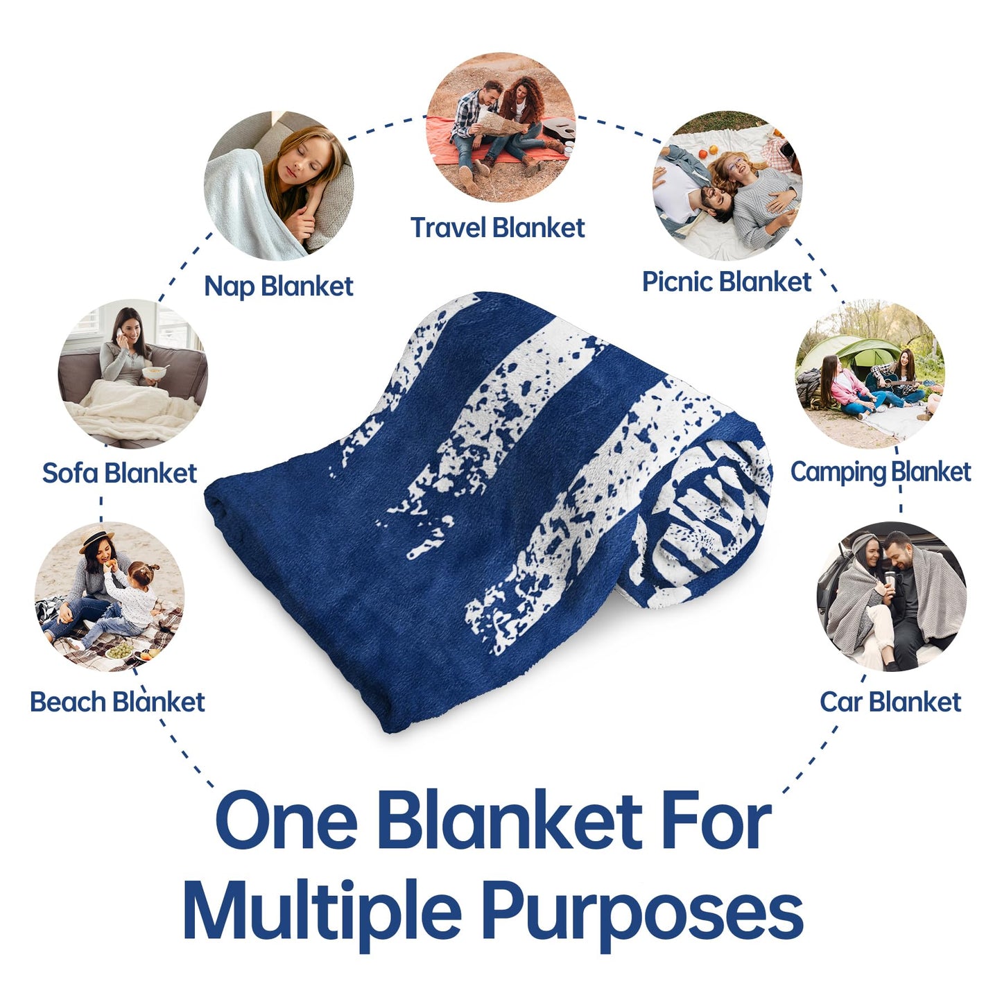 musaecoin Husband Birthday Gift- American Flag Blanket with The Man The Myth The Legend- Anniversary Birthday Gifts for Husband, Soft Useful Blanket Throw for Bed Sofa Car Napping Camping, 60”×50”