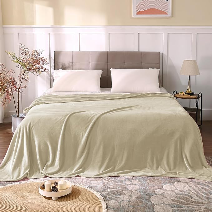 BEDELITE Fleece Blanket King Size Blankets for Bed, Luxury Plush Cozy Fuzzy Blanket 108x90 inches, Super Soft Warm Lightweight Throw Blanket All Seasons Suitable, Linen