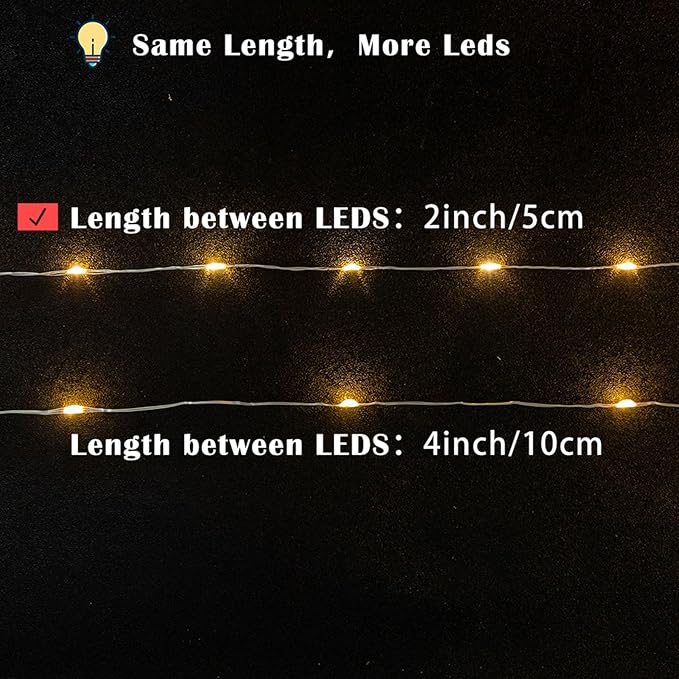 Fairy Lights Plug in,66FT 400 LEDs Waterproof Led String Lights,8 Modes Remote Twinkle Light for Bedroom Window Weddings Christmas Holiday Decoration,Silver Wire,2 Inch Led Space,Warm White